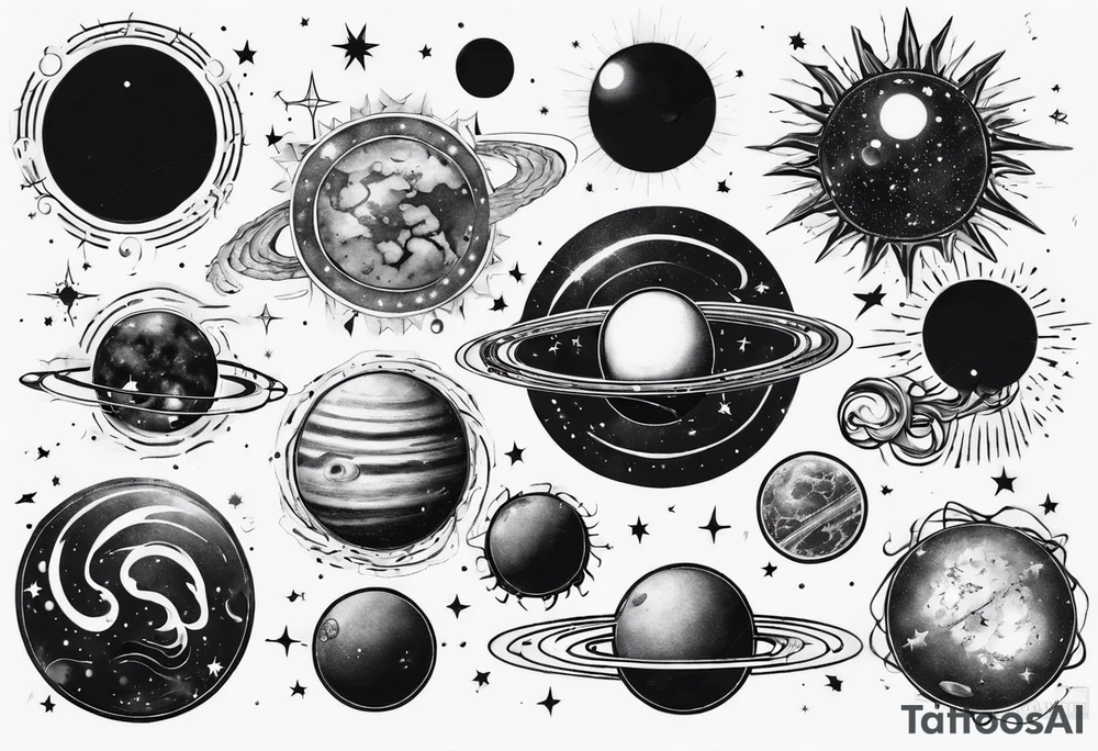 solar system tattoo idea