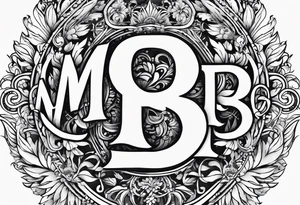letters: "MRBG" underlined, equally separated
simple, clear, plain, unadorned, white background tattoo idea