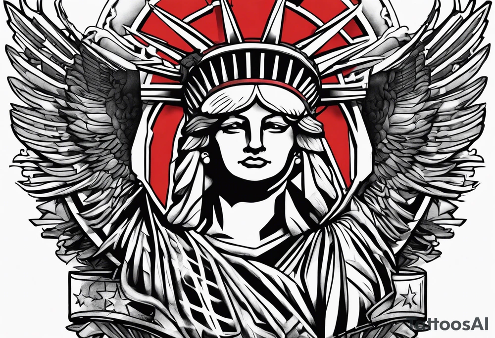 Colored america,money, patriotic, war, evil tattoo idea
