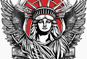 Colored america,money, patriotic, war, evil tattoo idea