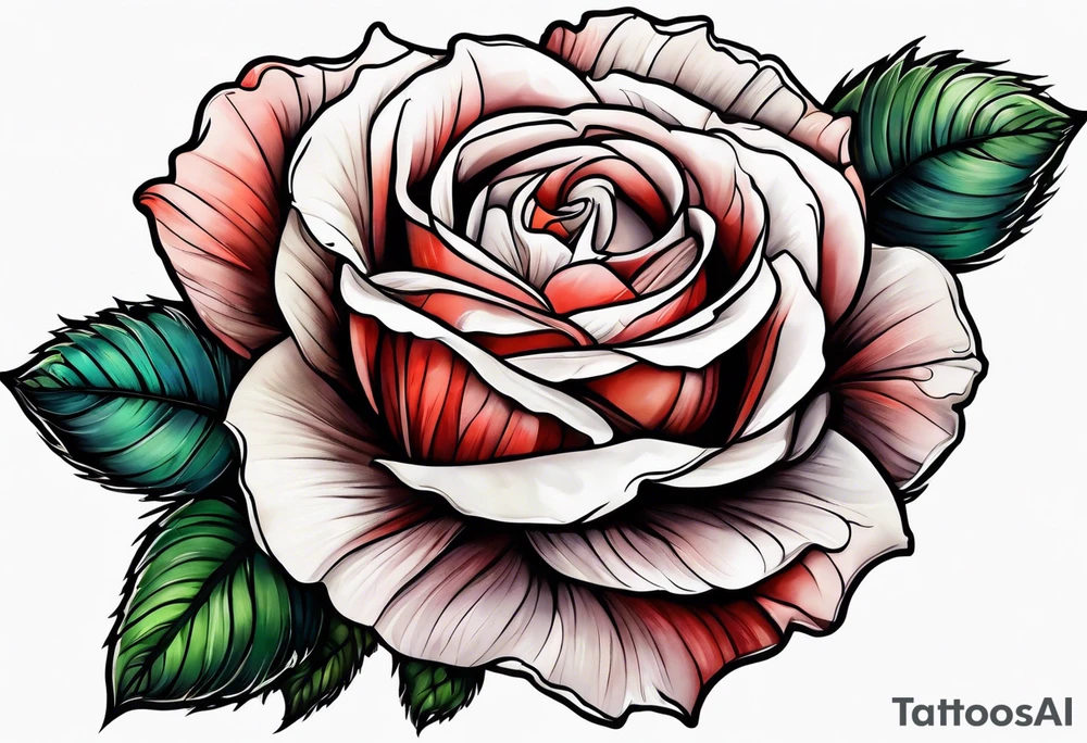 Rose on a mountain tattoo idea