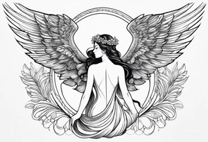 Greek goddess iris with wings coming from her back tattoo idea