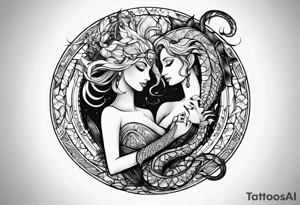 Scorpio Leo couple tattoo idea