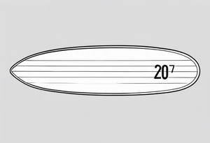 Surfboard outline with the date 25/07 tattoo idea