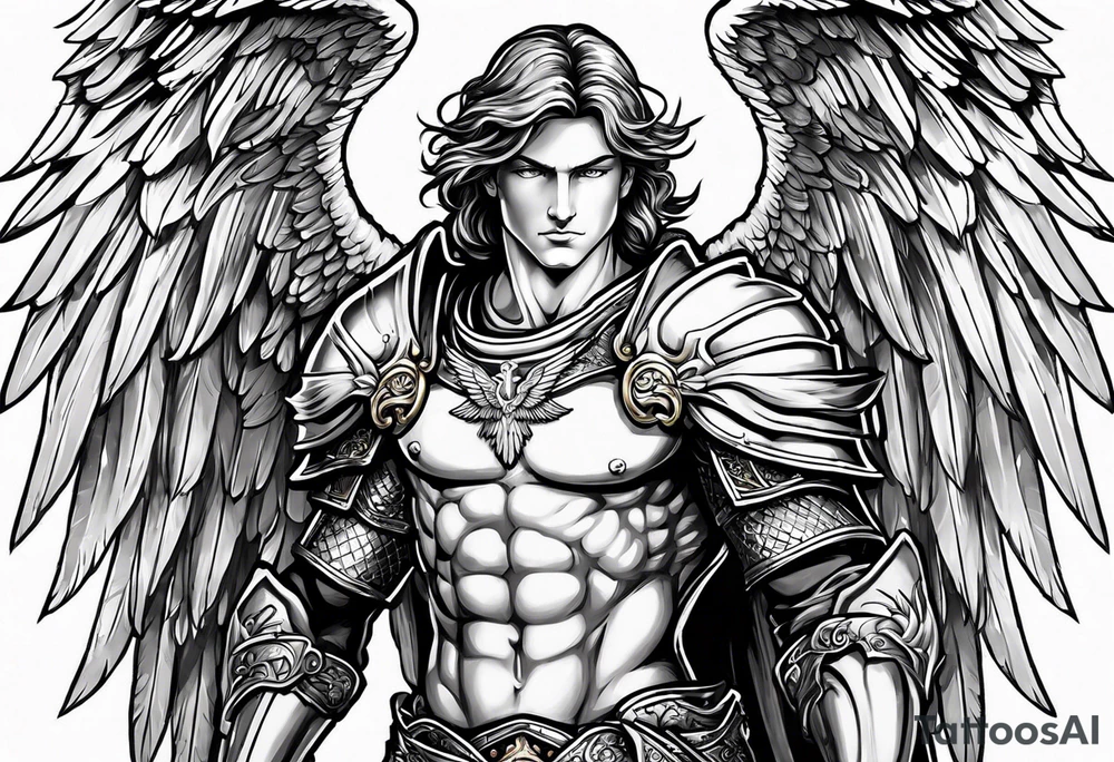 Michael the Archangel protecting someone tattoo idea