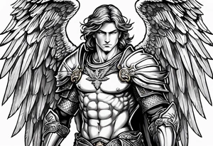 Michael the Archangel protecting someone tattoo idea