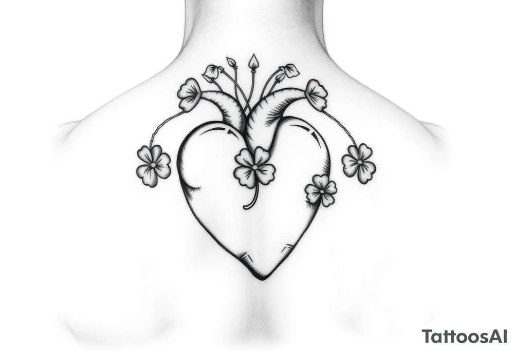 Heart with Shamrocks tattoo idea