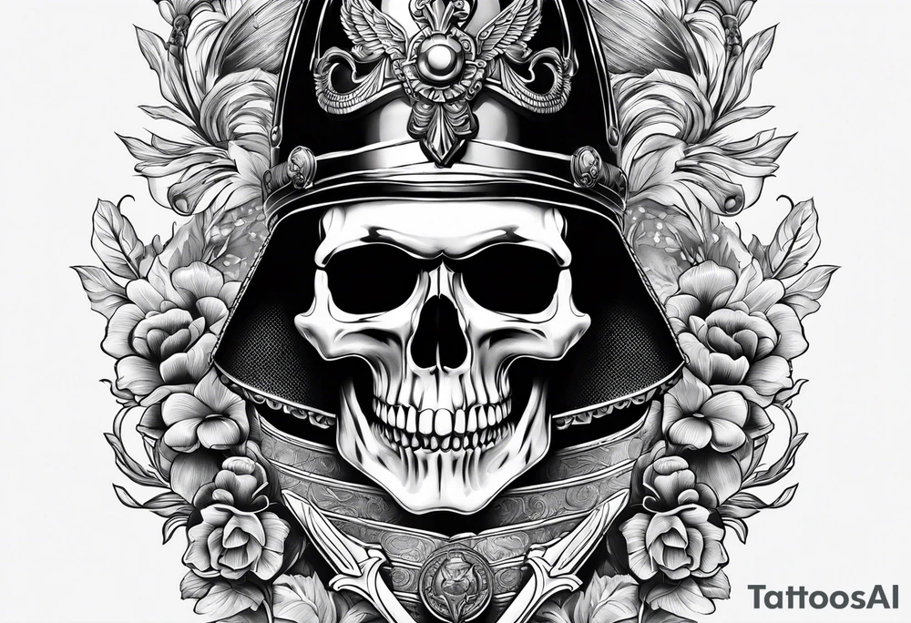 roman soldier skull tattoo idea