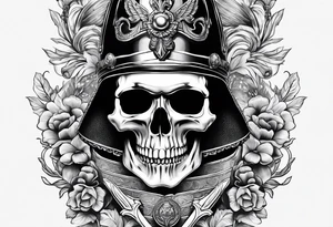 roman soldier skull tattoo idea