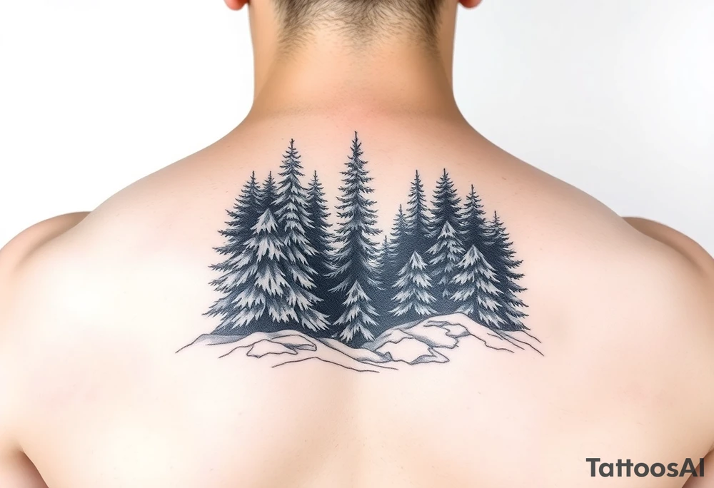 Coniferous forest forearm tattoo sleeve tattoo idea
