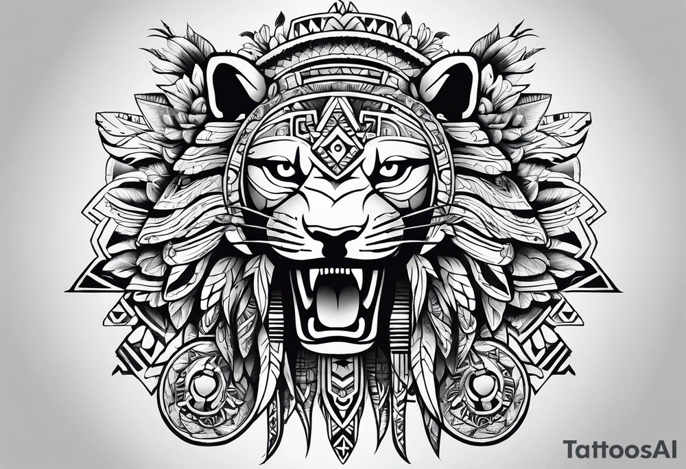 Aztec animal tattoo idea