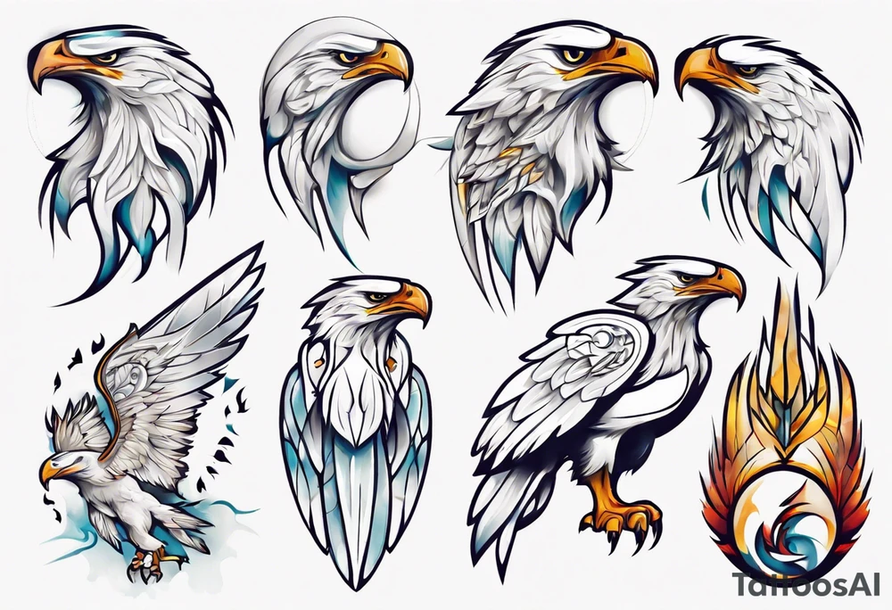 A spirit guide in the form of a white hawk tattoo idea