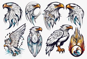A spirit guide in the form of a white hawk tattoo idea