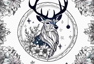 Constellation, animal snow , géométric , flower tattoo idea