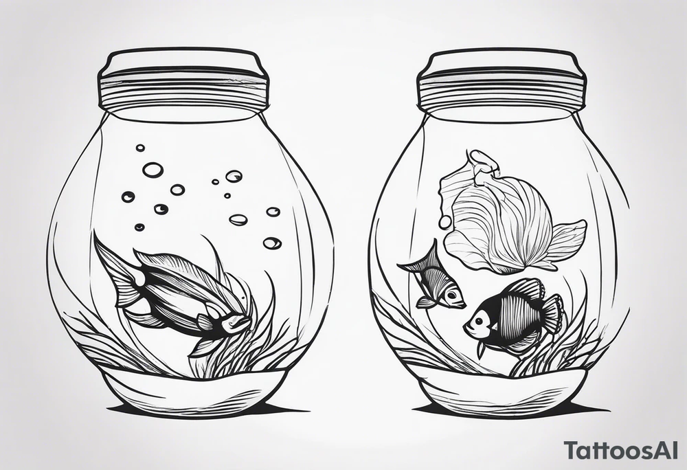 Father daughter matching 2 separate tattoos . Water related. Marine life tattoo idea