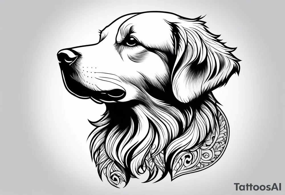 Golden retriever tattoo idea