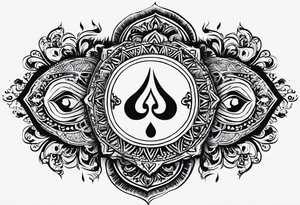 Tattoo ਨਿਰਭਉ ਨਿਰਵੈਰ written in Gurmukhi written text. Add fire and heart to symbolize strength and love tattoo idea