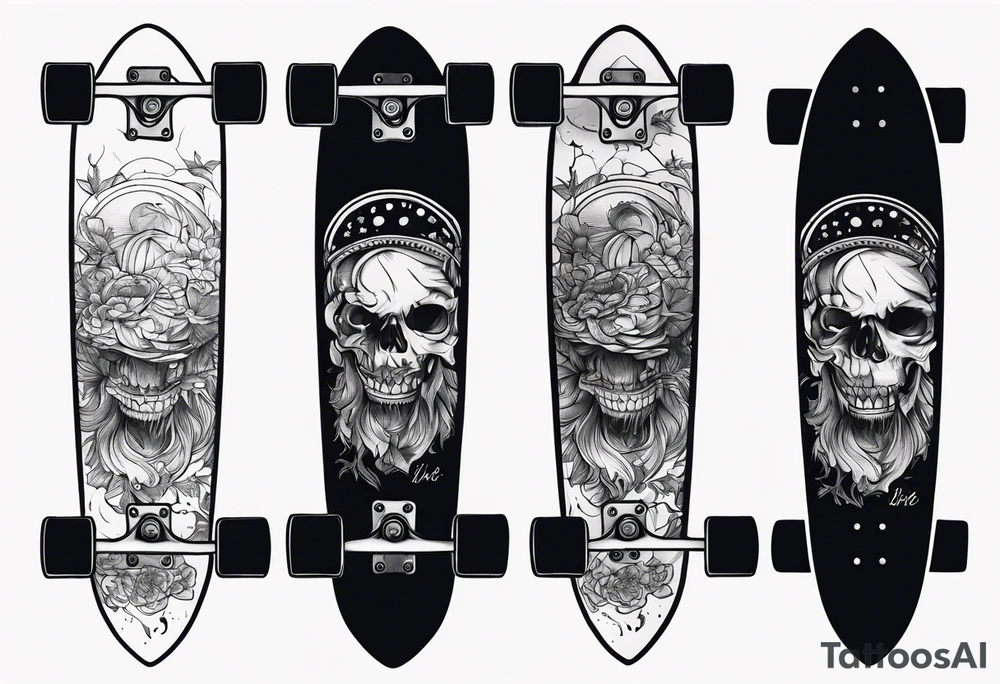 skateboard ride tattoo idea