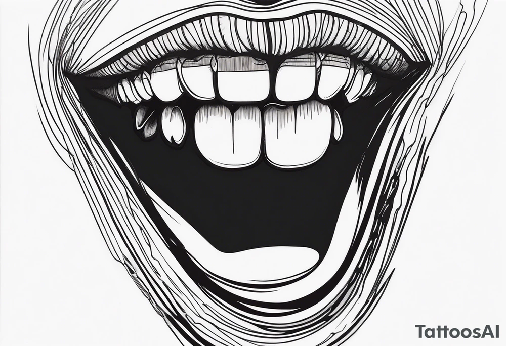 protruding tongue with blood streaks tattoo idea