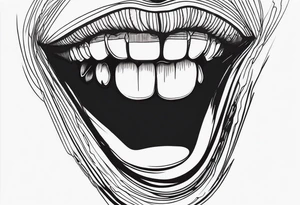 protruding tongue with blood streaks tattoo idea
