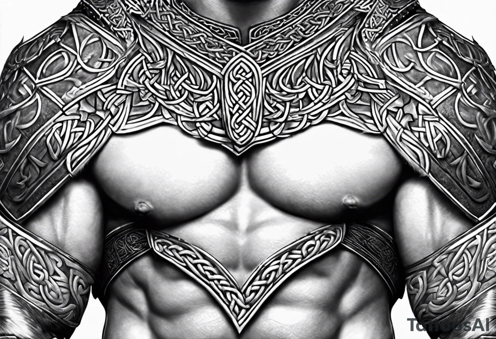 full torso celtic armor viking tattoo idea