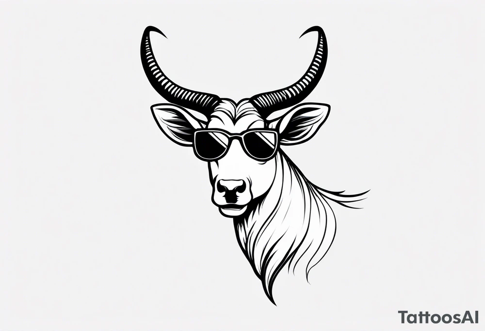 capricorn with sunglasses and a gun tattoo idea