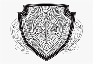 tears bouncing off shield held by warrior very simple tattoo idea