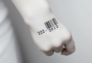 A sleek, minimalist barcode with the couple’s wedding date (22 - 12 - 2012) hidden in the numbers tattoo idea