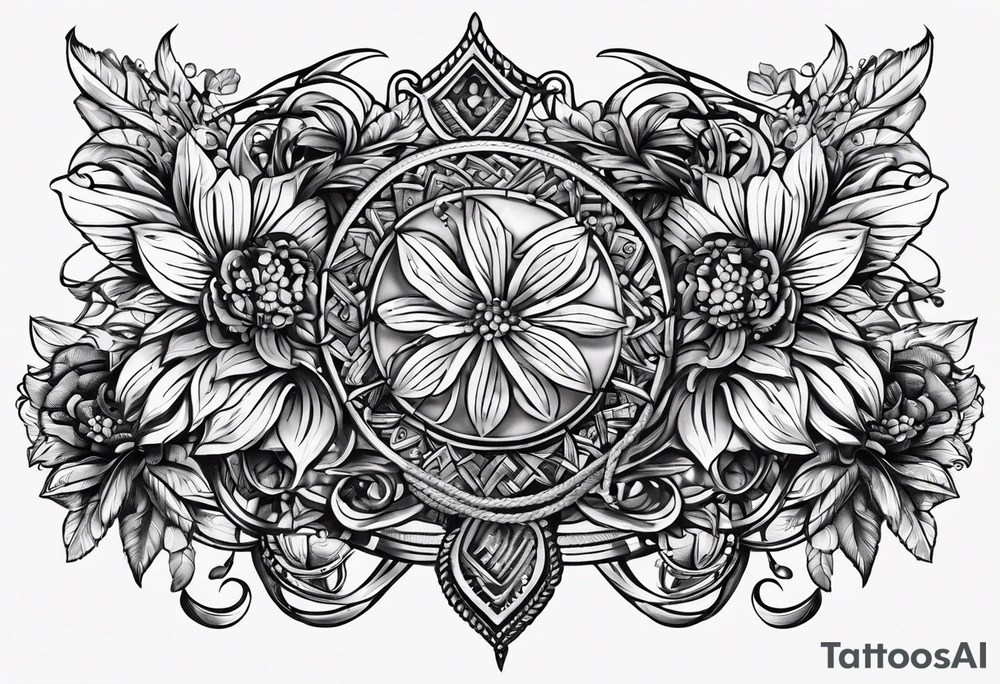 braided leather necklace tattoo idea
