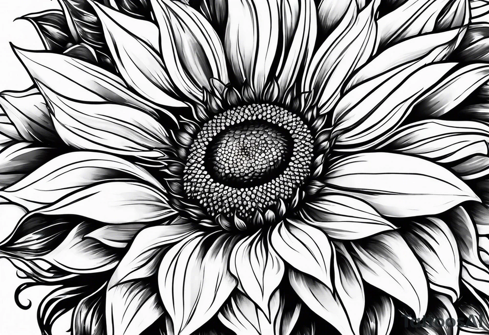 Flower fire an a sunflower tattoo idea