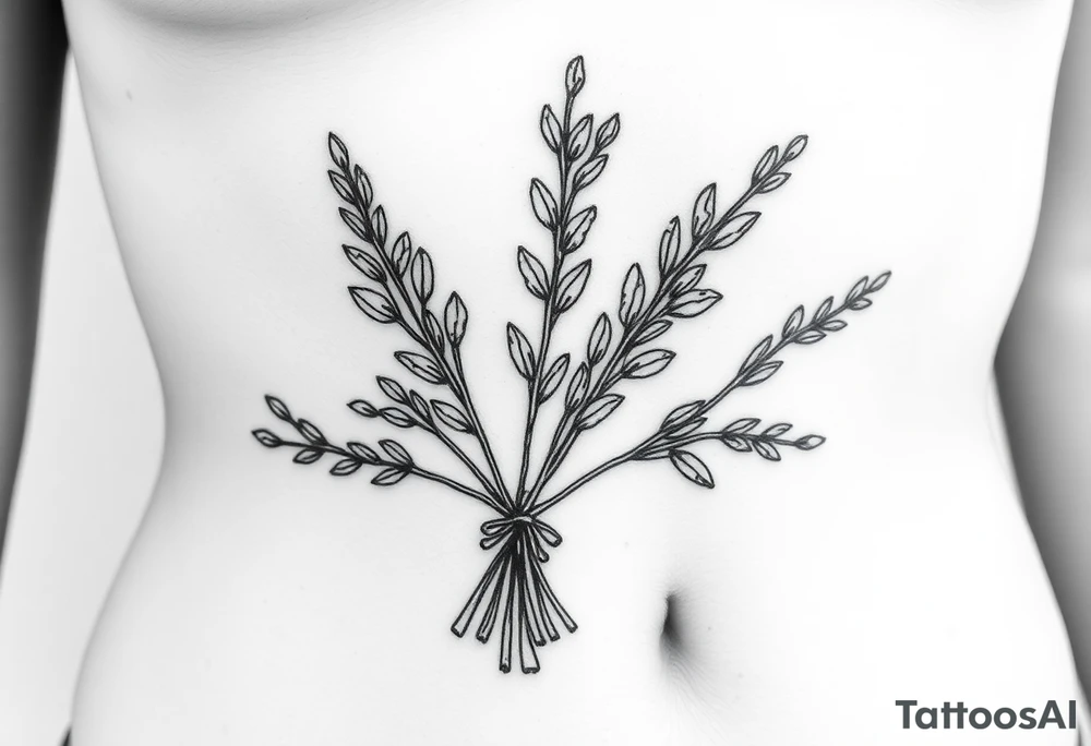 sage bundle tattoo idea