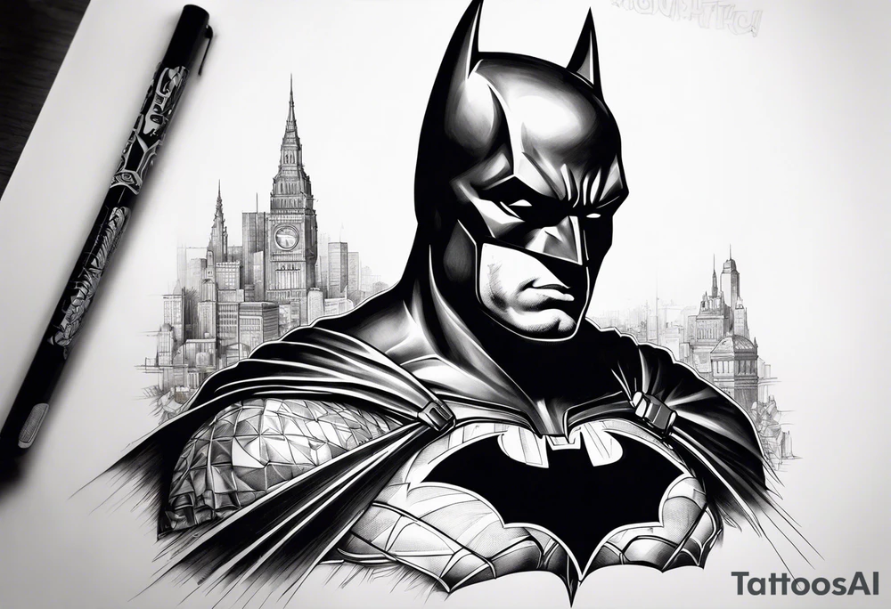 A Batman themed tattoo tattoo idea