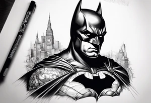 A Batman themed tattoo tattoo idea
