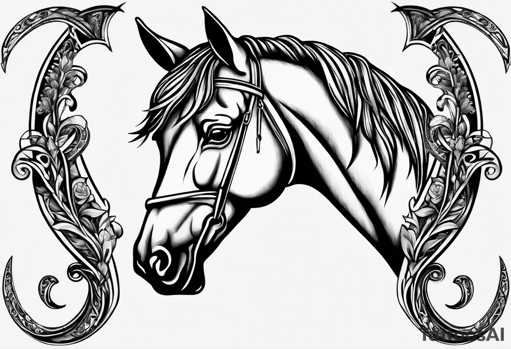 horseshoe made out of horse shoes tattoo idea