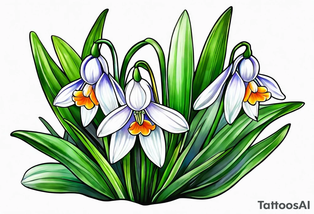 snowdrop flower tattoo idea