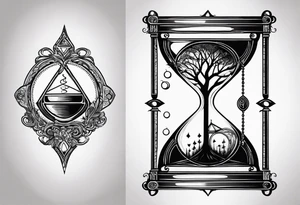 chemical equilibrium symbol included in the tree of life and a hourglass tattoo idea