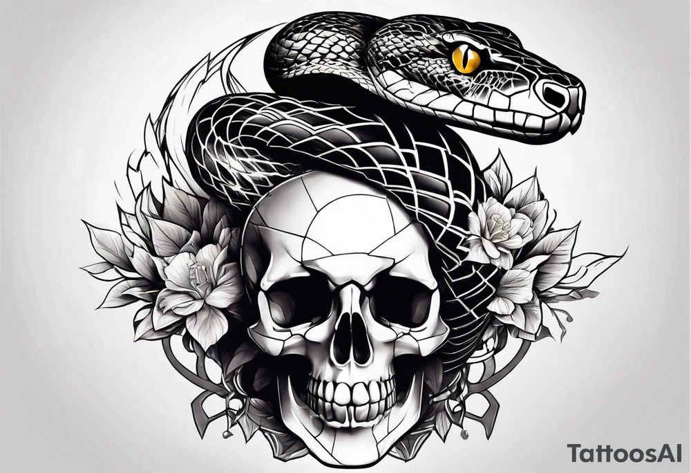 Snake Coming Out From A Broken Skull. tattoo idea