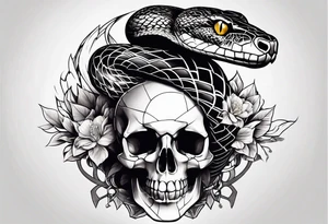 Snake Coming Out From A Broken Skull. tattoo idea