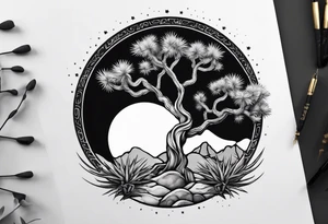 yin and yang joshua tree tattoo idea