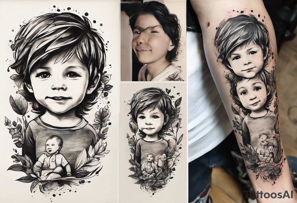 create a tattoo of which shows the story of a boy who grew up in a family of three, an alone mother, him and his twin brother. The mother was struggling throughout their childhood because of her two little sons had a difficult start on life, and therefore later in life became a struggle in the form of a regular everyday life. This little boy then through his struggling everyday life figured how important loyalty, family and friendship was, but not without a learning curve. The way he learned this, was by getting betrayed and showing to much effort into people who didn't care about him. He then learned from his mistakes and grew a lot throughout his teenage years, learned to care but also prioritize himself when needed. Now the boy is trying his best to figure out adulthood and how to help his mother that is the most important thing in the world for him.

The main themes in this tattoo should be based out of asian culture and the theme of time tattoo idea