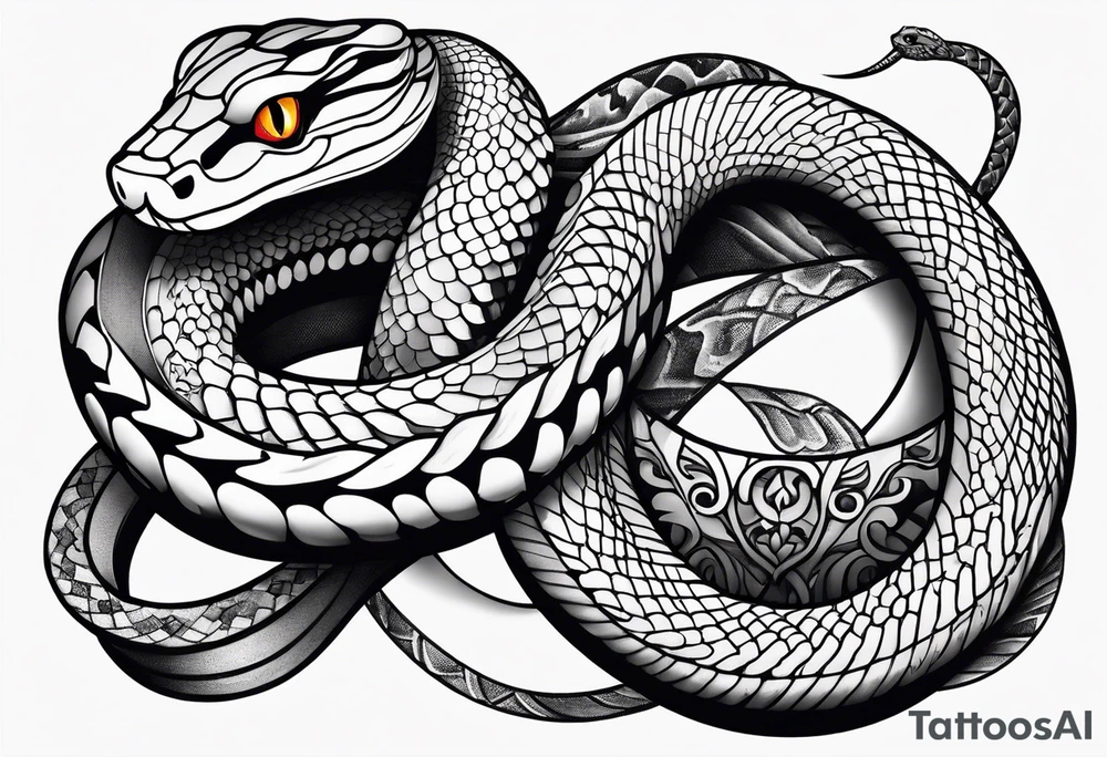 Neo traditional snake tattoo idea
