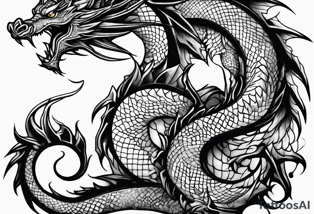Paper dragon tattoo idea