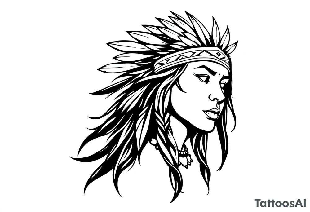 Native American female tattoo idea