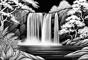 water fall tattoo idea