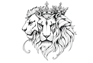 powerful majestic lion vagina and anus 
with a crown tattoo idea
