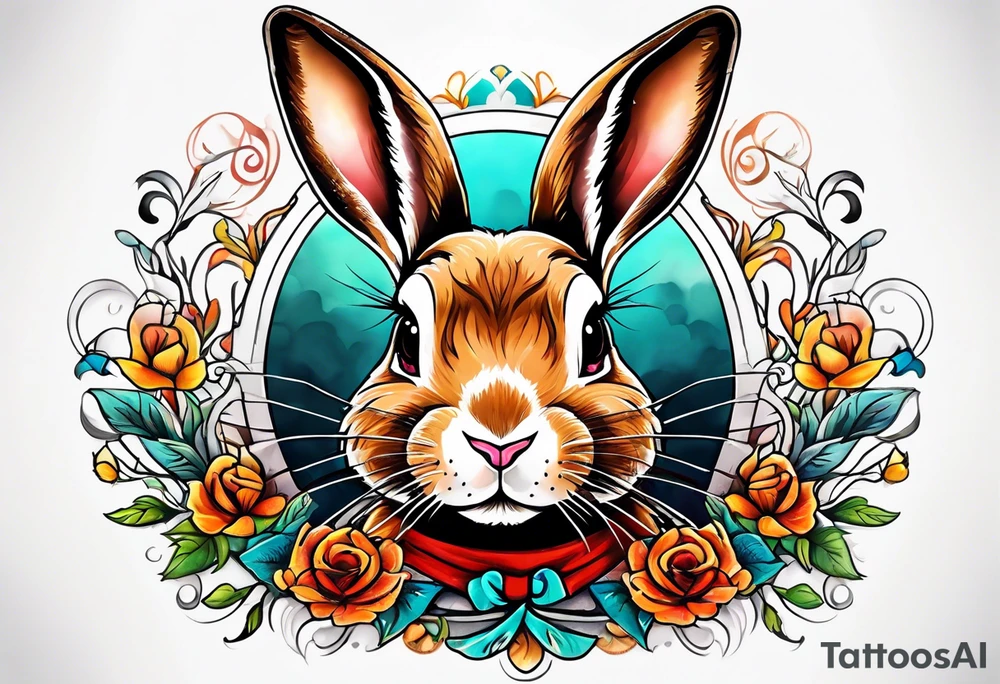 Auburn bunny rabbit tattoo idea