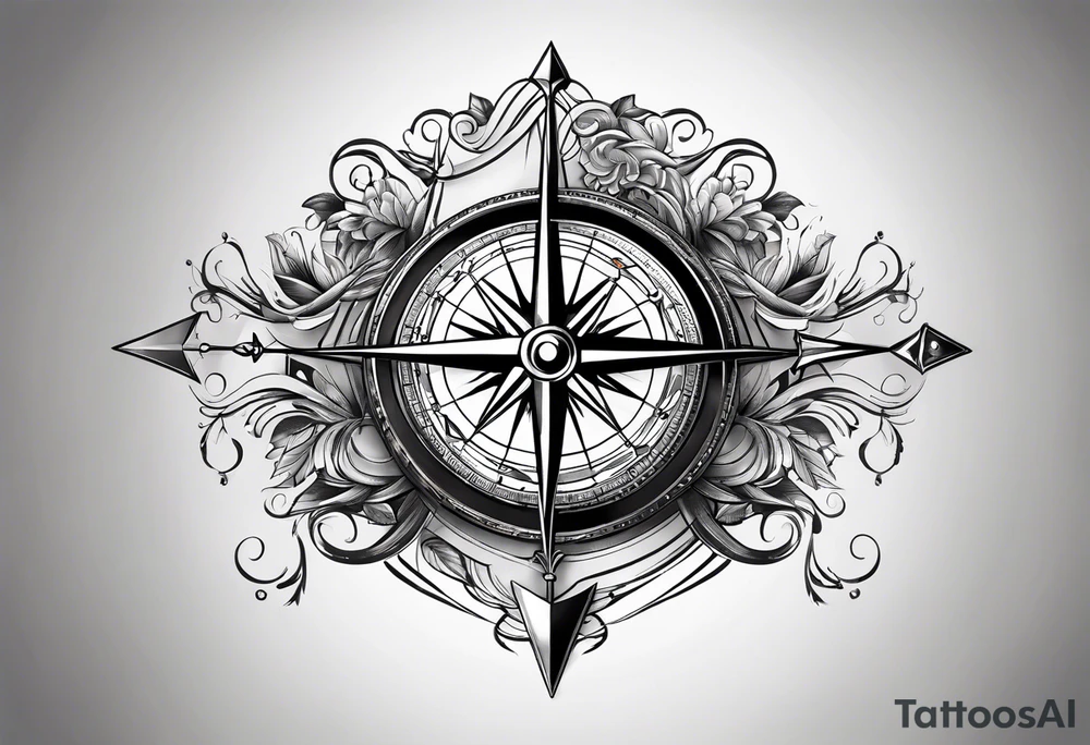 compass arrow tattoo idea