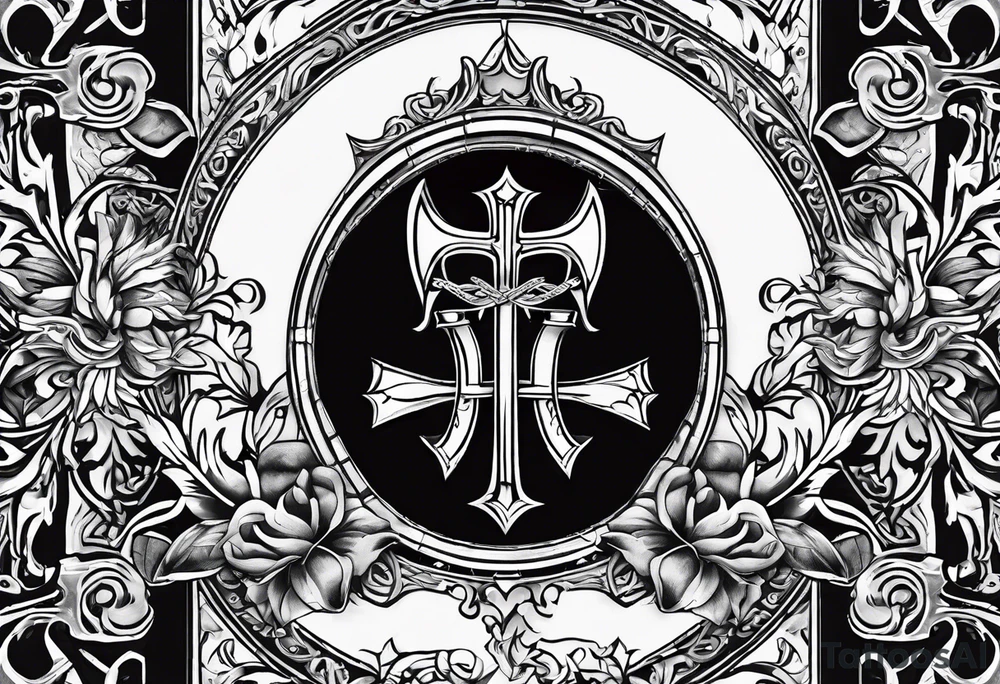 The symbol of Matthias a open Bible and a battle Axe tattoo idea