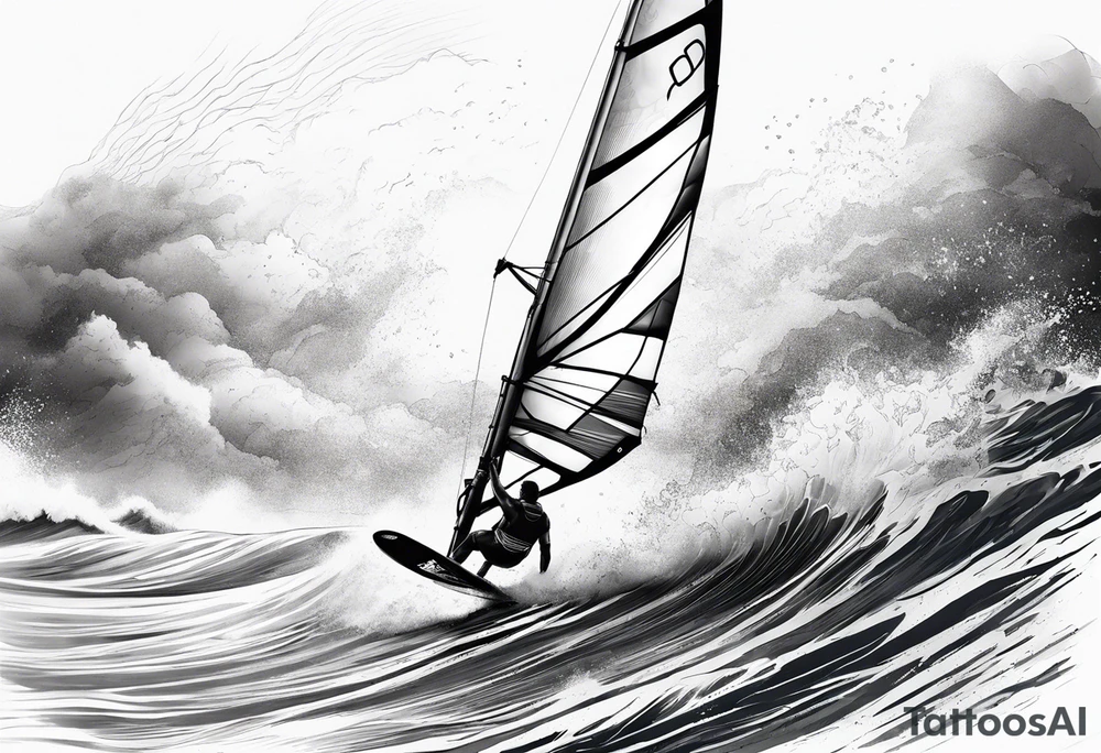 Windsurfer im Meer tattoo idea