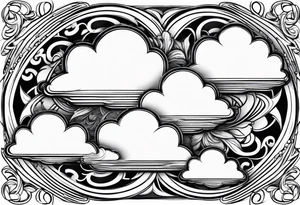 clouds swirl frame vignette tattoo idea